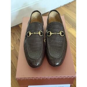 GUCCI Mens Genuine Crocodile Jordaan Horsebit Loafers Size 10 G, US 10.5 $4900*